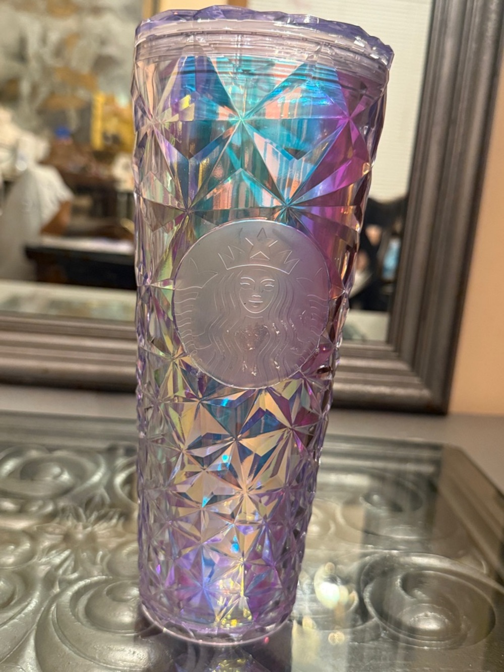 Starbucks 2023 Holiday Diamond Iridescent Purple Prism 24 oz Cup